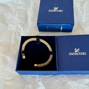 Swarovski Gold Crystal Pavé Open Cuff Bracelet